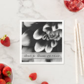 白黒ダリアフラワー結婚ズ スタンダードカクテルナプキン (インサイチュ)