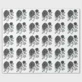 白黒ダリア ラッピングペーパー (フラット)