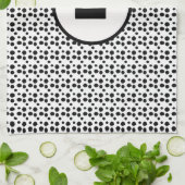 白黒ダルマの可愛いドット・モノグラム キッチンタオル (折り畳み)