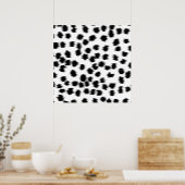 白黒ダルマチアプリントパターン。 ポスター (キッチン)