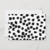 白黒ダルマチアプリントパターン。 出欠カード (裏面)