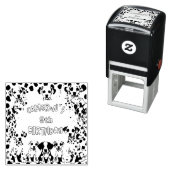 白黒ダルマチア子犬の誕生日パーティー セルフインキングスタンプ (インサイチュ)