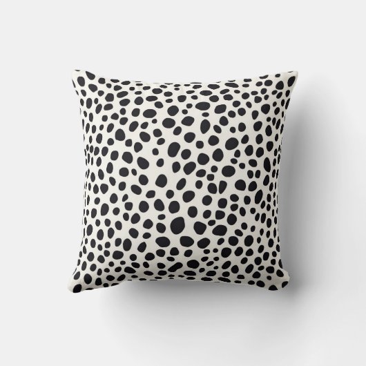 白黒ダルマチア犬の抽象芸術パターン クッション (裏面)