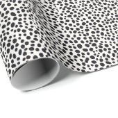 白黒ダルマチア犬の抽象芸術パターン ラッピングペーパー (ロールコーナー)