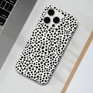 白黒ダルマチア犬の抽象芸術パターン iPhone 16 PRO MAXケース