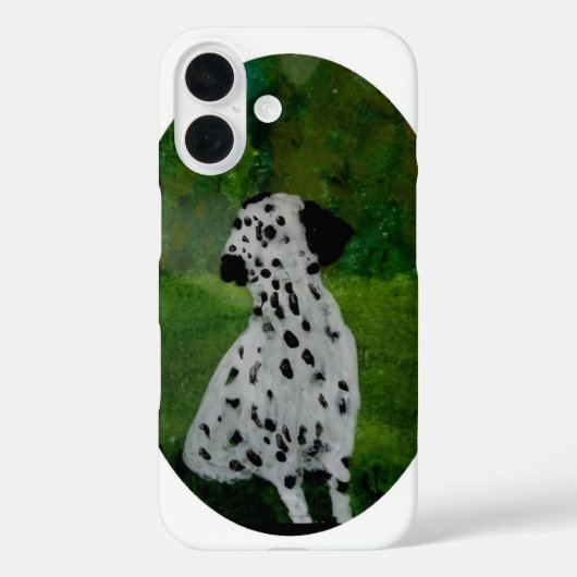 白黒ダルマチア犬アート Case-Mate iPhoneケース (裏面)