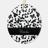 白黒ダルマティアン斑点 セラミックオーナメント (左)