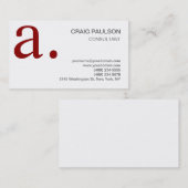 白黒ダークレッドグレーモノグラム名刺 名刺 (正面/裏面)