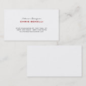 白黒ダークレッドトレンディーカッコいい名刺 名刺 (正面/裏面)