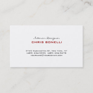 白黒ダークレッドトレンディーカッコいい名刺 名刺