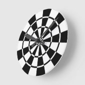 白黒ダーツボード ラウンド壁時計 (傾斜)