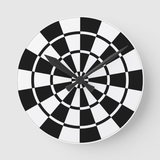 白黒ダーツボード ラウンド壁時計 (正面)
