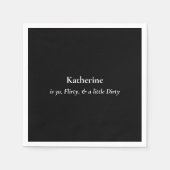 白黒ダーティ30誕生日パーティー スタンダードカクテルナプキン (正面)