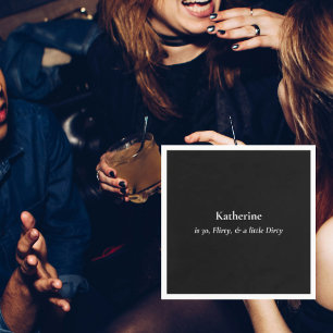 白黒ダーティ30誕生日パーティー スタンダードカクテルナプキン