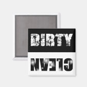 白黒ダーティ/クリーン食洗機マグネット マグネット (正面/裏面)