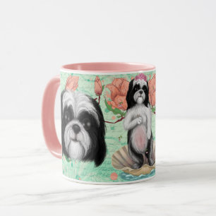 白黒ダーピーシーズー(犬)Tzu マグカップ