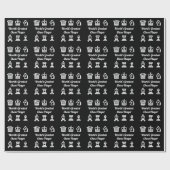 白黒チェスのゲームピースカスタム誕生日 ラッピングペーパー (フラット)