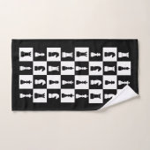 白黒チェスのゲーム姿 バスタオルセット (ハンドタオル)