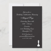 白黒チェスの誕生日パーティーの招待 招待状 (裏面)