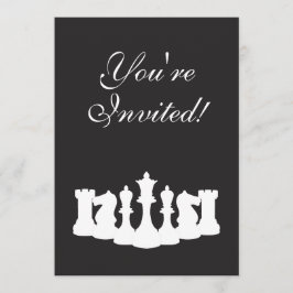 白黒チェスの誕生日パーティーの招待 招待状