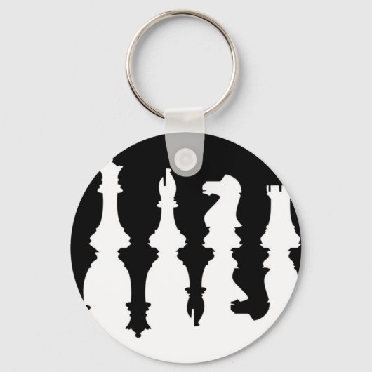 白黒チェスの駒 キーホルダー (正面)