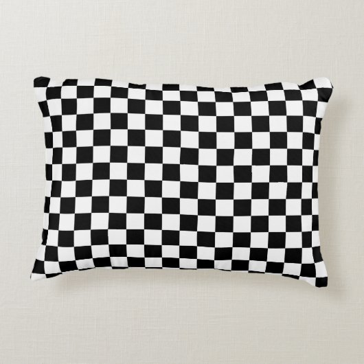 白黒チェスデジタルプリント アクセントクッション (裏面)