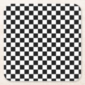 白黒チェスデジタルプリント スクエアペーパーコースター (正面)