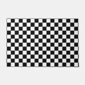 白黒チェスデジタルプリント ドアマット (正面)