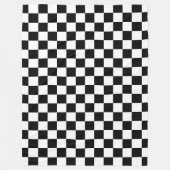 白黒チェスデジタルプリント フリースブランケット (正面)
