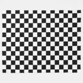 白黒チェスデジタルプリント フリースブランケット (正面(横))