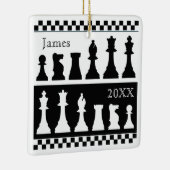 白黒チェスピーススクエアオーナメント セラミックオーナメント (右)