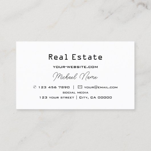 白黒チェスボードプロフェッショナル スタイリッシュ 名刺 (裏面)