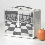 白黒チェスボード メタルランチボックス (インサイチュ)