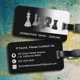 白黒チェスモダントラベ男らしル ラゲッジタグ