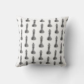白黒チェス姿リノカットキング クッション (裏面)