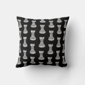 白黒チェス姿リノカットルーク クッション (裏面)