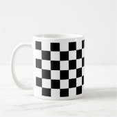 白黒チェス盤パターン コーヒーマグカップ (左)