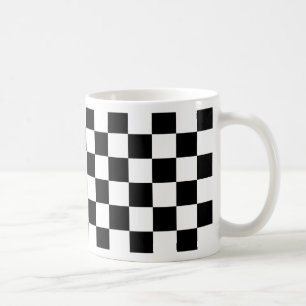 白黒チェス盤パターン コーヒーマグカップ