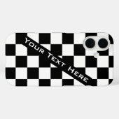 白黒チェスiPhoneケースとカスタム文字 Case-Mate iPhoneケース (裏面 (横))