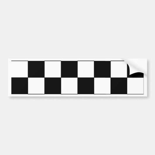 白黒チェッカーボードのレトロのヒップスター バンパーステッカー (正面)