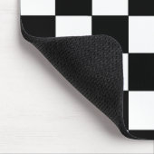 白黒チェッカーボードのレトロのヒップスター マウスパッド (コーナー)