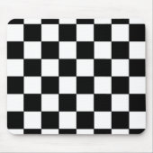 白黒チェッカーボードのレトロのヒップスター マウスパッド (正面)