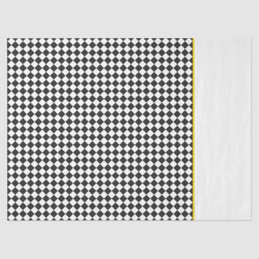 白黒チェッカーボードスポーツチームギフトラップ 薄葉紙 (正面)