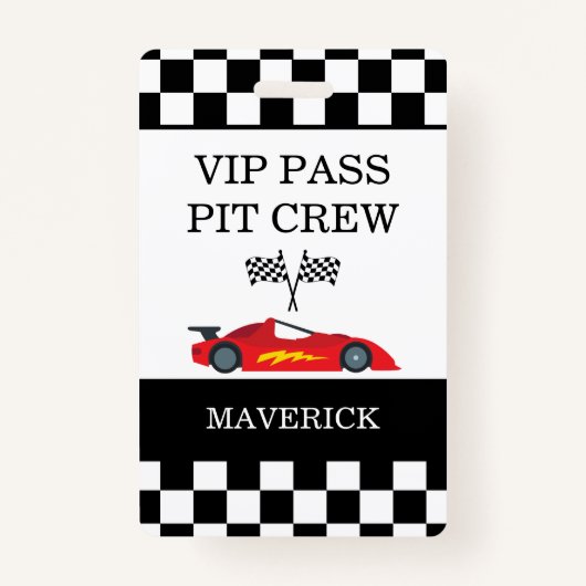 白黒チェッカーボードパターン誕生日 バッジ (正面)