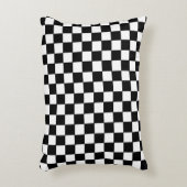 白黒チェッカーボードパターン アクセントクッション (正面(垂直))