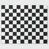 白黒チェッカーボードパターン ラッピングペーパー (フラット)