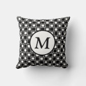 白黒チェッカーボードモノグラム クッション (裏面)