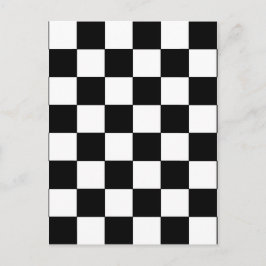 白黒チェッカーボードレトロヒップスター ポストカード