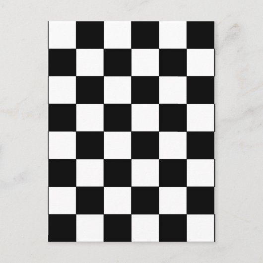 白黒チェッカーボードレトロヒップスター ポストカード (正面)