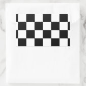 白黒チェッカーボードレトロヒップスター 長方形シール (バッグ)